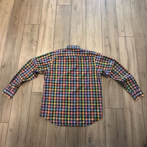 Bugatchi Uomo Shirt Mens Large Plaid Check Flip Cuff Button Down Long Sleeve - Picture 8 of 9